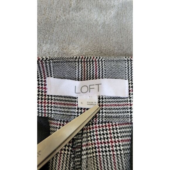 Loft Plaid Tapered Leg Ankle Trouser Pants - Picture 3 of 4